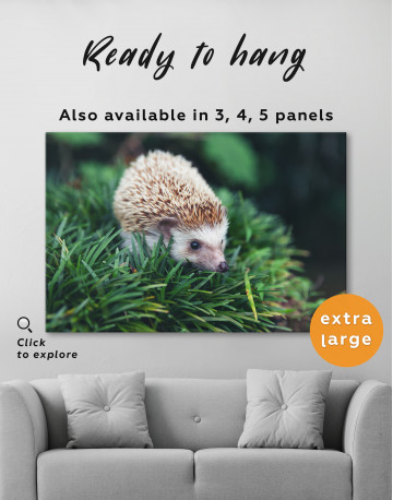 Hedgehog on Green Forest Canvas Wall Art - image 3