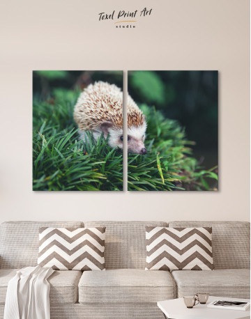 Hedgehog on Green Forest Canvas Wall Art - image 10