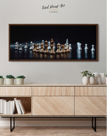 Framed Panoramic Chess Game Canvas Wall Art - image 4