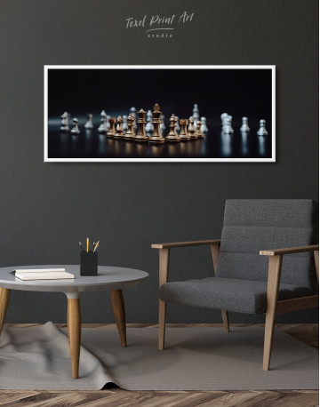 Framed Panoramic Chess Game Canvas Wall Art - image 2