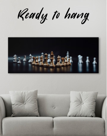 Panoramic Chess Game Canvas Wall Art - image 1