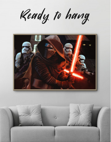 Framed Kylo Ren with Stormtroopers Canvas Wall Art