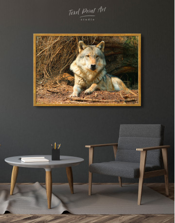 Framed Wild Gray Wolf Canvas Wall Art - image 4