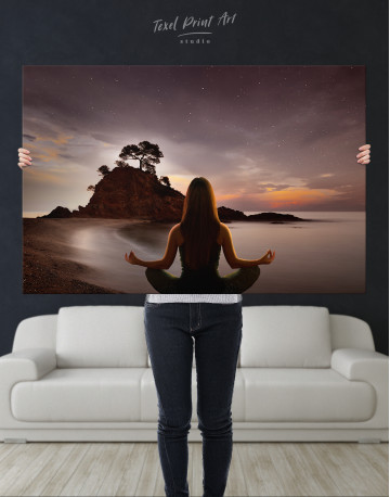 Yoga Girl Meditating Canvas Wall Art - image 2