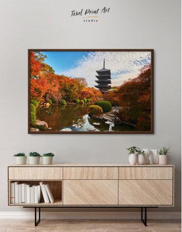 Framed Toji Temple Kyoto Japan Canvas Wall Art - image 3