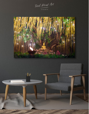 Buddha Statue with Candle Light Canvas Wall Art - image 6
