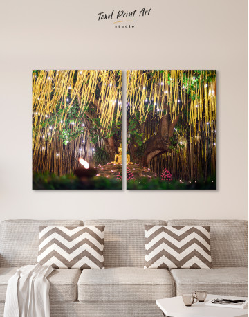 Buddha Statue with Candle Light Canvas Wall Art - image 9