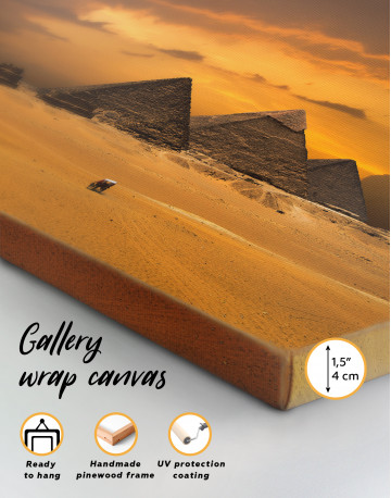 Pyramids With A Beautiful Sky Of Giza Canvas Wall Art - image 2