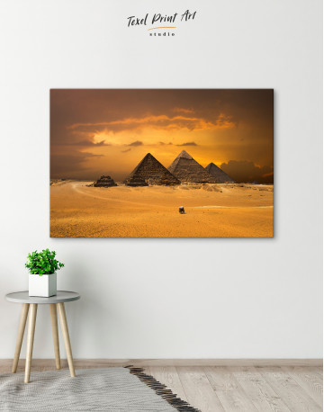 Pyramids With A Beautiful Sky Of Giza Canvas Wall Art - image 4