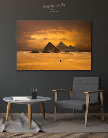 Pyramids With A Beautiful Sky Of Giza Canvas Wall Art - image 6