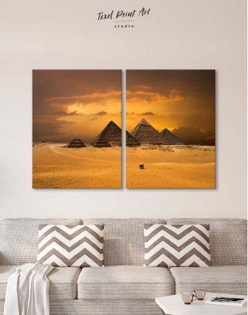 Pyramids With A Beautiful Sky Of Giza Canvas Wall Art - image 9