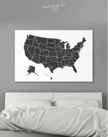 Black and White USA Map Canvas Wall Art - image 9