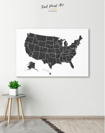 Black and White USA Map Canvas Wall Art - image 13