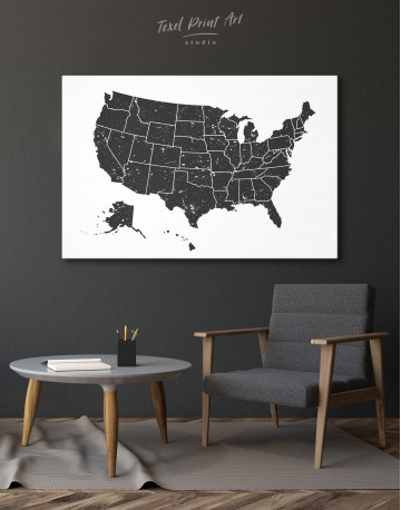 Black and White USA Map Canvas Wall Art - image 6