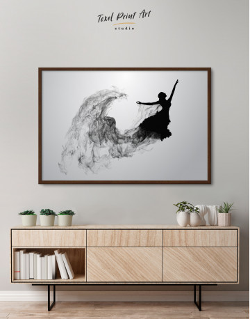 Framed Ballerina Silhouette Black and White Canvas Wall Art - image 3