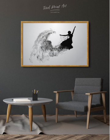 Framed Ballerina Silhouette Black and White Canvas Wall Art - image 4
