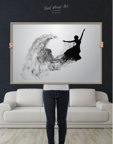 Framed Ballerina Silhouette Black and White Canvas Wall Art - image 5