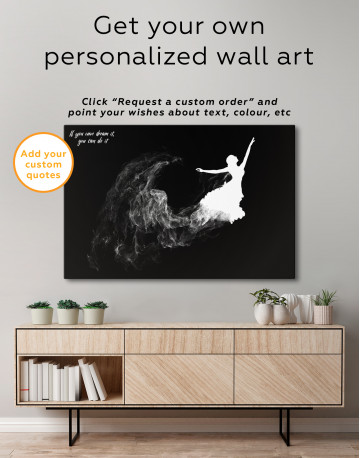 Ballerina Silhouette Black and White Canvas Wall Art - image 3