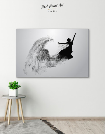 Ballerina Silhouette Black and White Canvas Wall Art - image 4