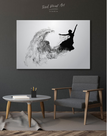 Ballerina Silhouette Black and White Canvas Wall Art - image 5