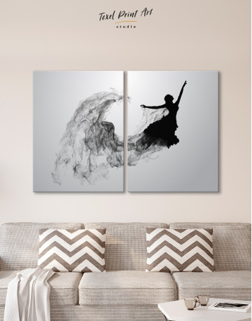 Ballerina Silhouette Black and White Canvas Wall Art - image 9