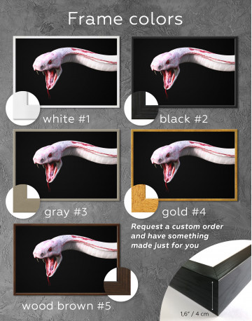 Framed YKing1 Albino King Cobra Snake Canvas Wall Art - image 1
