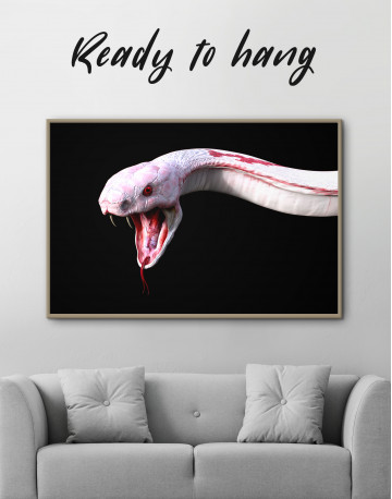 Framed YKing1 Albino King Cobra Snake Canvas Wall Art