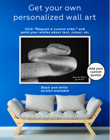 Framed Blue Viper Snake Canvas Wall Art - image 2