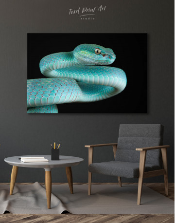 Blue Viper Snake Canvas Wall Art - image 4