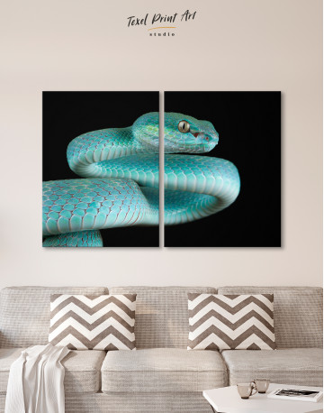 Blue Viper Snake Canvas Wall Art - image 10