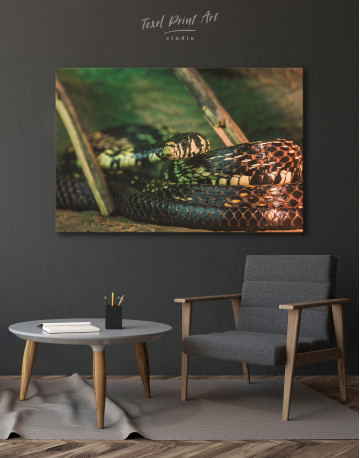 Black Snake Close Up Canvas Wall Art - image 4