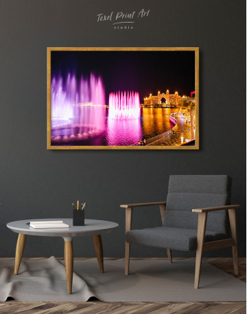 Framed Pink Fountain of Dubai Canvas Wall Art - image 4