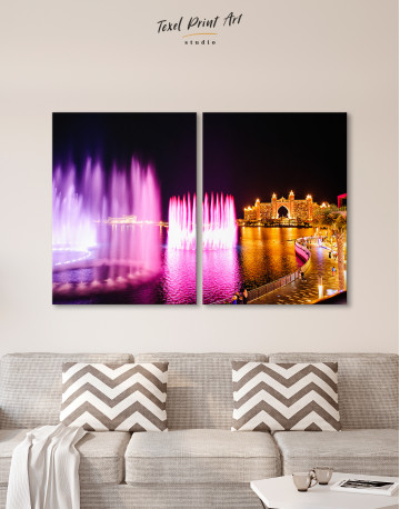 Pink Fountain of Dubai Canvas Wall Art - image 10