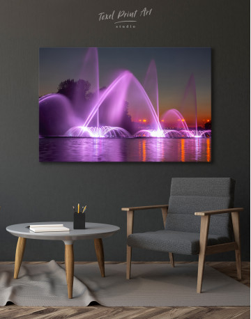 Illuminated Fountain Canvas Wall Art - image 4