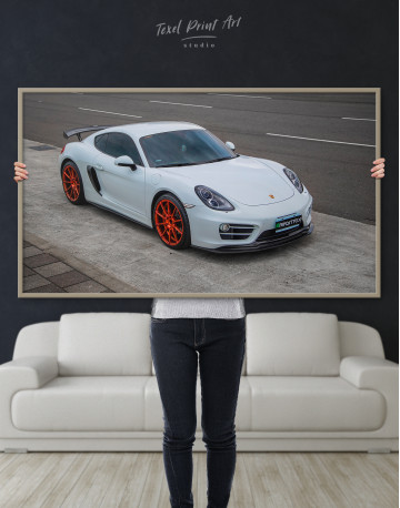 Framed Gray Porsche Cayman Canvas Wall Art - image 5