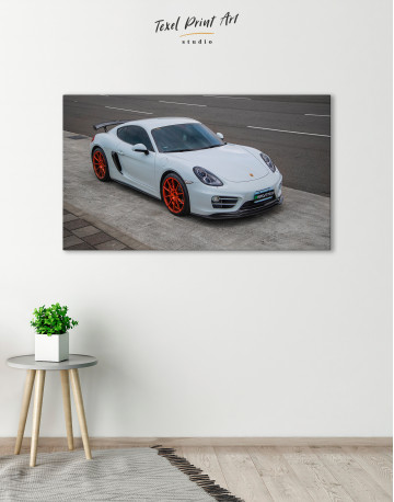 Gray Porsche Cayman Canvas Wall Art - image 2