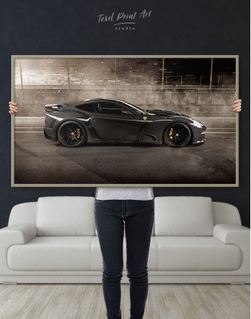 Framed Black Ferrari F12 Berlinetta Canvas Wall Art - image 5
