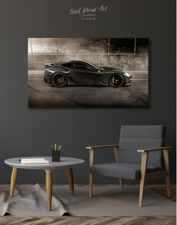 Black Ferrari F12 Berlinetta Canvas Wall Art - image 4