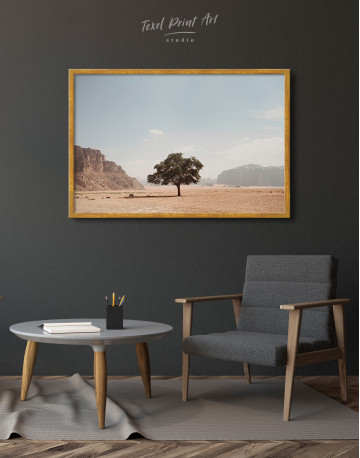 Framed Lonely Tree in Desert Canvas Wall Art - image 2