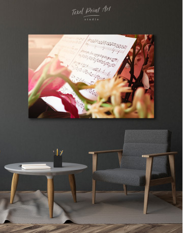 Flowers and Music Notes Canvas Wall Art - image 6