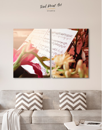 Flowers and Music Notes Canvas Wall Art - image 9