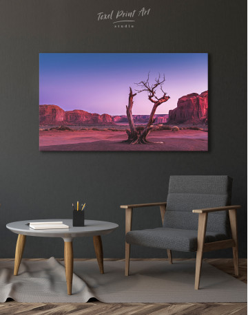 Monument Valley Tree Sunset Canvas Wall Art - image 4