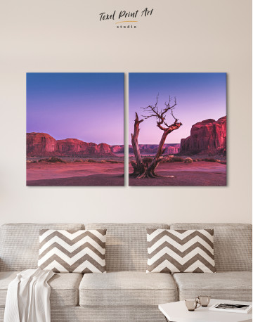 Monument Valley Tree Sunset Canvas Wall Art - image 10