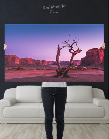 Monument Valley Tree Sunset Canvas Wall Art - image 9