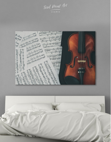 Violin and Music Notes Canvas Wall Art