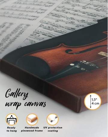 Violin and Music Notes Canvas Wall Art - image 3