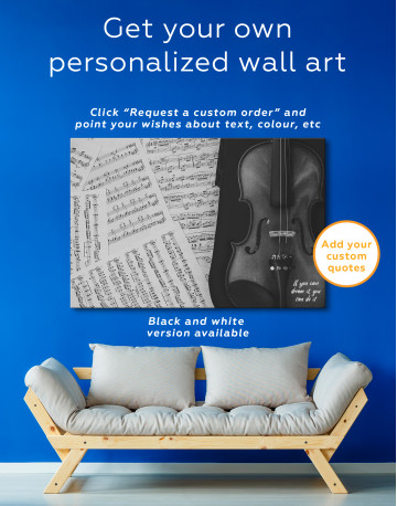 Violin and Music Notes Canvas Wall Art - image 4