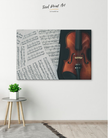 Violin and Music Notes Canvas Wall Art - image 5