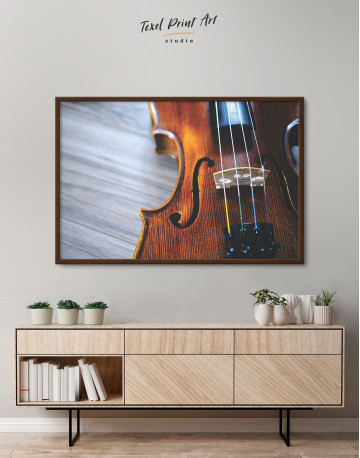 Framed Violin Close Up Photo Canvas Wall Art - image 3