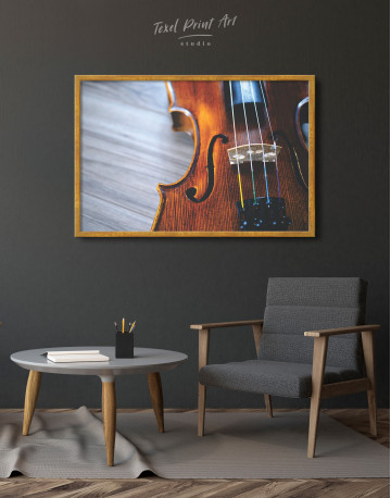 Framed Violin Close Up Photo Canvas Wall Art - image 4